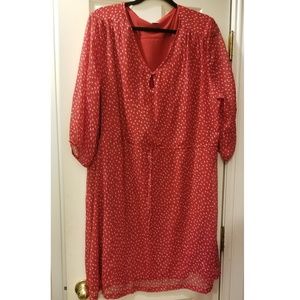 Knee length cinchable waist red dress